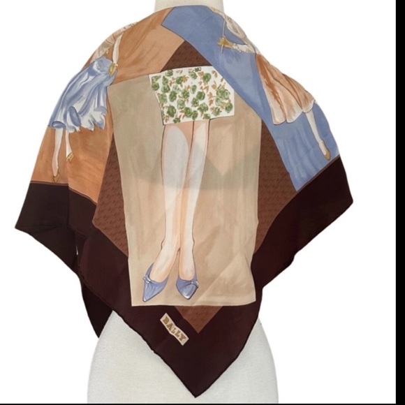 Bally vintage multicolor square print 100% silk scarf vintage EUC - Picture 6 of 15